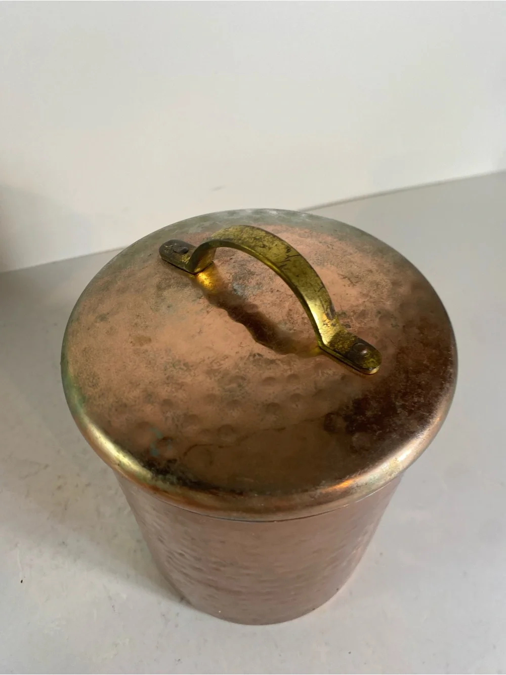 Set Of 3 Pier One Imports Hammered Copper Graduated Canisters *Patina*